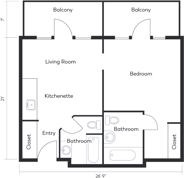 one bedroom floorplan
