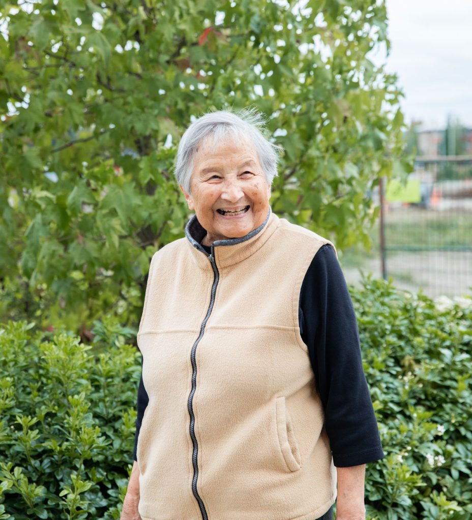 smiling resident outside